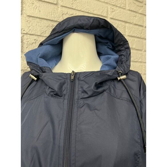 Catherines Women Navy Hooded Windbreaker Size 1X - Picture 6 of 12